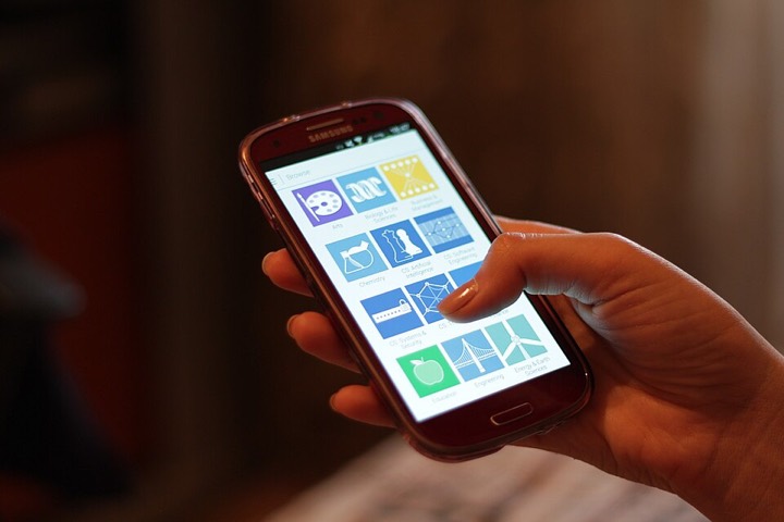 Person using a smartphone
